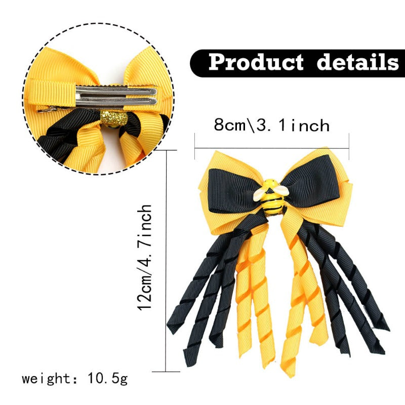 Wholesale 5pcs Bow Curl Ribbon Children's Christmas Independence Day Hair Clip